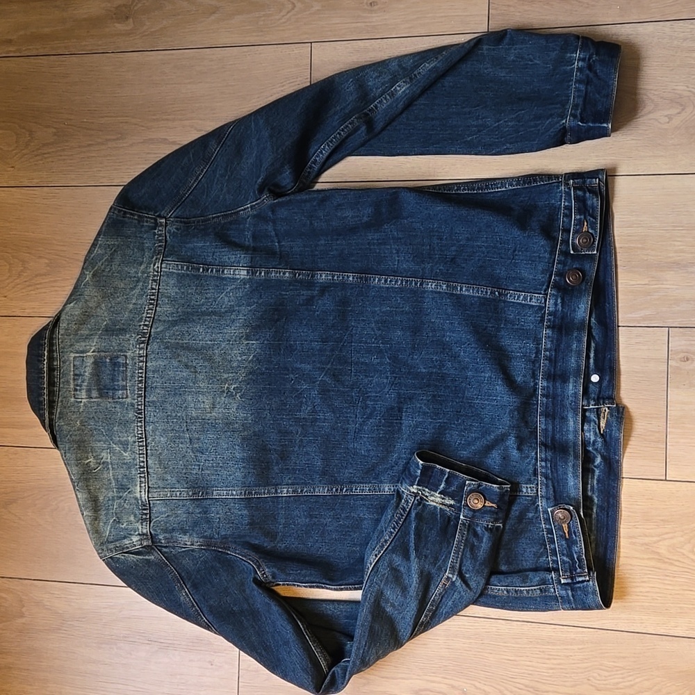 AMERICANINO Distressed Indigo Denim Jacket size L - Picture 7 of 8